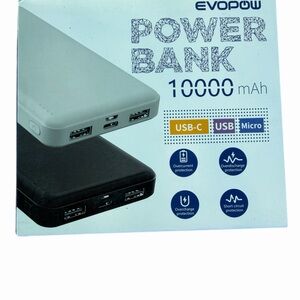 EVOPOW Power Bank 10000mAh in Black and White